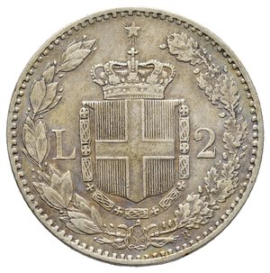 reverse: Umberto I 2 Lire argento 1887