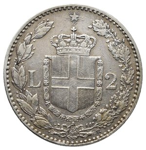 reverse: Umberto I 2 Lire argento 1885 RARA