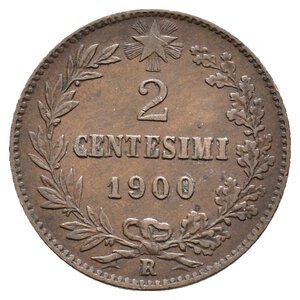 obverse: Umberto I 2 Centesimi 1900  S SENZA PUNTO
