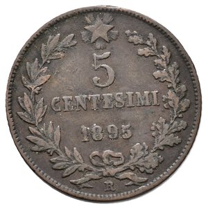 obverse: Umberto I 5 Centesimi 1895 rara