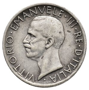 reverse: Vittorio Emanuele III - 5 Lire Aquilotto argento 1928 2 rosette