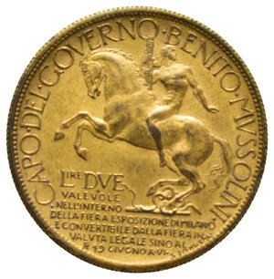 obverse: Vittorio Emanuele III - 2 Lire 1928 Fiera di Milano  FDC QFDC