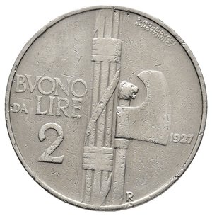 obverse: Vittorio Emanuele III - Buono 2 Lire 1927 MB-BB