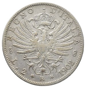 obverse: Vittorio Emanuele III - 2 Lire Aquila argento 1902 qBB