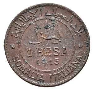obverse: Vittorio Emanuele III - Colonia Somalia  1 Besa 1913 Incrostazioni