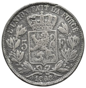 obverse: FALSO EPOCA  - Belgio  - 5 Francs 1868