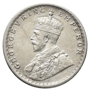 reverse: INDIA - George V - Half Rupee argento 1934