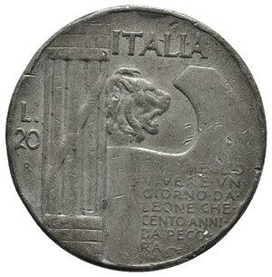 obverse: FALSO EPOCA  - Regno d Italia  - 20 lire Elmetto RARA