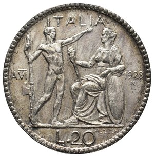 obverse: FALSO EPOCA  - Regno d Italia  - 20 lire Littore 1928  RARA