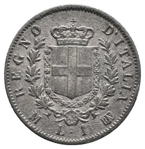 obverse: FALSO EPOCA  - Regno d Italia  - 1 Lira stemma 1863 Milano