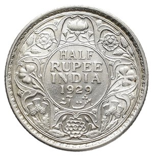 obverse: INDIA - George V - Half Rupee argento 1929