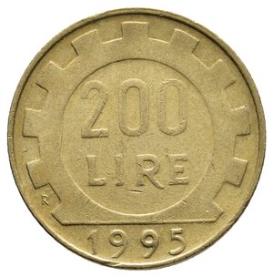 reverse: ERRORE - Repubblica italiana - 200 Lire 1995 Mezzaluna sotto il collo