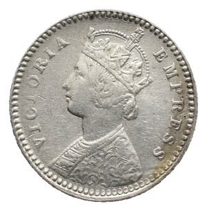 reverse: INDIA - Victoria queen - 2 Annas argento 1893