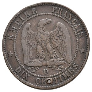 reverse: CURIOSITA  - Francia 10 Centimes 1856 Ritocco sulla testa di Napoleon III