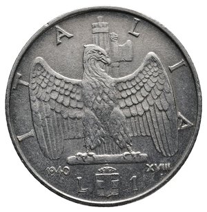 reverse: ERRORE - Regno d  italia - 1 Lira Impero 1940 ASSE SPOSTATO 45 Gradi 