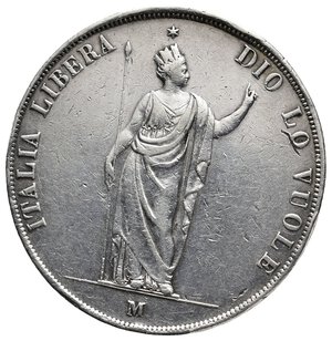 reverse: GOVERNO PROVVISORIO DI LOMBARDIA - 5 Lire argento 1848