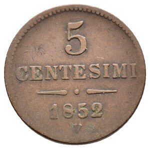 obverse: LOMBARDO VENETO - 5 Centesimi 1852 zecca V (Venezia )