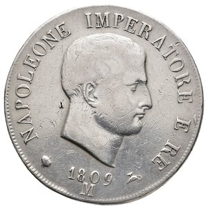 reverse: NAPOLEONE Imperatore d Italia - 5 Lire argento 1809 Milano