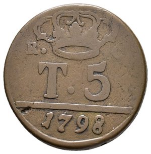 obverse: NAPOLI - 5 Tornesi 1798