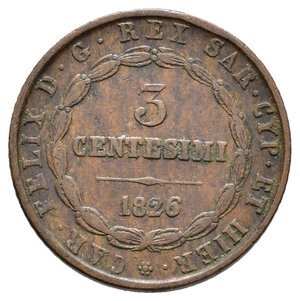 obverse: REGNO DI SARDEGNA (Savoia) - Carlo Felice - 3 centesimi 1826 Torino