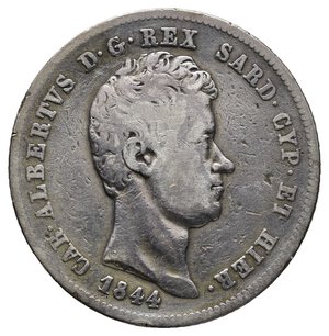 reverse: REGNO DI SARDEGNA (Savoia) - Carlo Alberto - 2 Lire argento 1844 Genova RARA