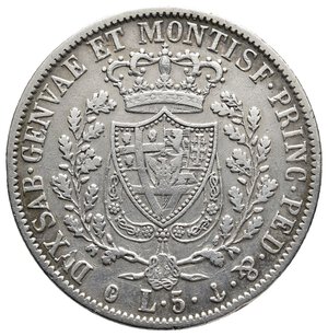 reverse: REGNO DI SARDEGNA (Savoia) - Carlo Felice - 5 Lire argento 1828 Genova