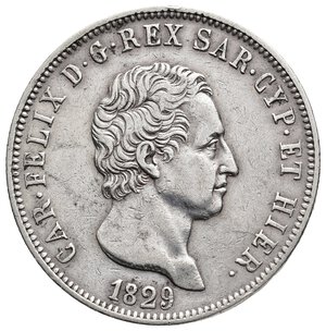 obverse: REGNO DI SARDEGNA (Savoia) - Carlo Felice - 5 Lire argento 1829 Genova