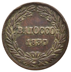 obverse: STATO PONTIFICIO - Gregorio XVI - Baiocco 1837 B (Bologna)