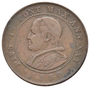 reverse: STATO PONTIFICIO - Pio IX - 2 Soldi 1866