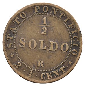 obverse: STATO PONTIFICIO - Pio IX - 1/2 Soldo 1866