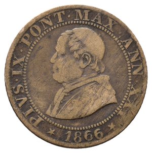 reverse: STATO PONTIFICIO - Pio IX - 1/2 Soldo 1866