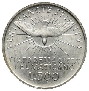 reverse: VATICANO - sede vacante - 500 Lire  argento 1963