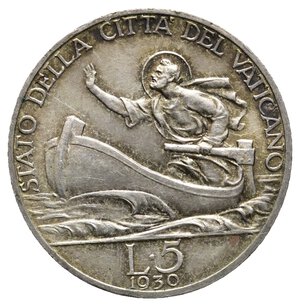 obverse: VATICANO - Pio XI - 5 Lire argento 1930 SPL+