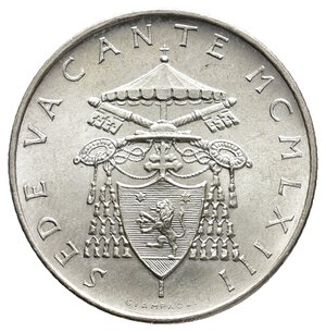 obverse: VATICANO - sede vacante - 500 Lire  argento 1963