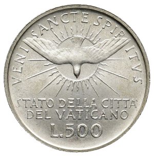 reverse: VATICANO - sede vacante - 500 Lire  argento 1963