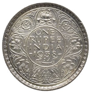 obverse: INDIA - George VI - 1 Rupee argento 1938