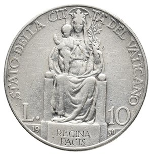 obverse: VATICANO - Pio XI - 10 Lire argento 1930 