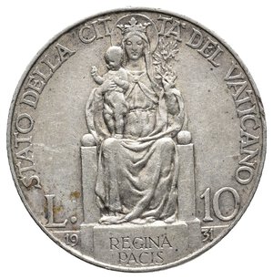 obverse: VATICANO - Pio XI - 10 Lire argento 1931