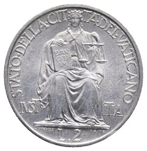 obverse: VATICANO - Pio XII - 2 Lire 1949 QFDC