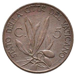 obverse: VATICANO - Pio XI - 5 Centesimi 1929 RARA