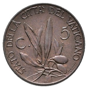 obverse: VATICANO - Pio XI - 5 Centesimi 1930