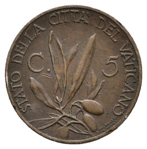 obverse: VATICANO - Pio XI - 5 Centesimi 1934