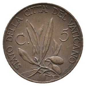 obverse: VATICANO - Pio XI - 5 Centesimi 1935