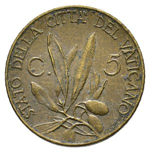 obverse: VATICANO - Pio XII - 5 Centesimi 1939