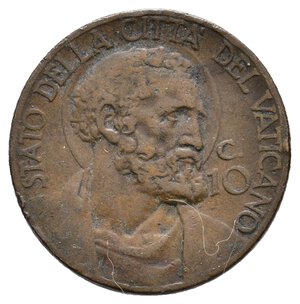 obverse: VATICANO - Pio XI - 10 Centesimi 1932