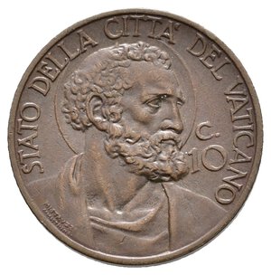 obverse: VATICANO - Pio XI - 10 Centesimi 1935