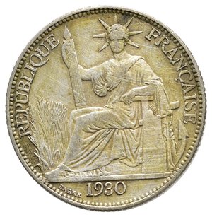 reverse: INDOCINA FRANCESE  20 Centimes argento 1930