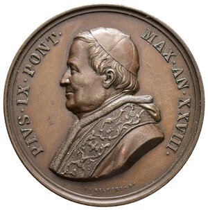 reverse: VATICANO -Pio IX  -Medaglia  Bronzo  A. XXVIII Interno Basilica di San Lorenzo Diam.44 mm