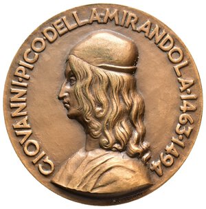 obverse: Medaglia 1963  V Centenario Nascita Pico della Mirandola, bronzo diam.44 mm Inc.Johnson