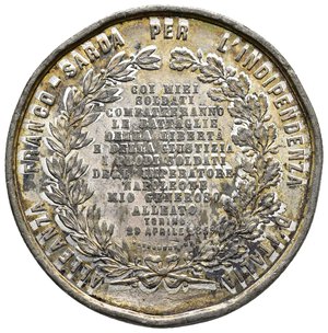 obverse: Vittorio Emanuele II, Alleanza Franco Sarda , 1859,Diam.50,5 mm BB Colpi